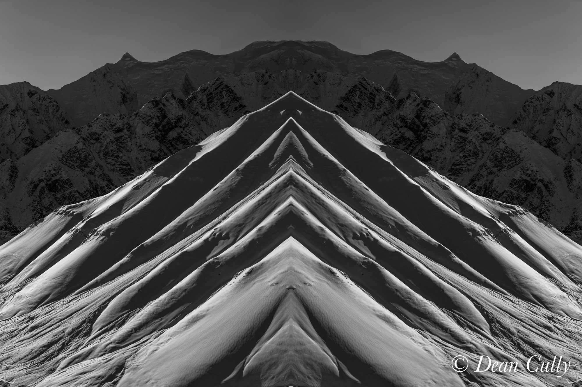 alaska_alaskarange_denali_muldrowglacier_mirrorimage_abstract_aerial_landscape_deancully