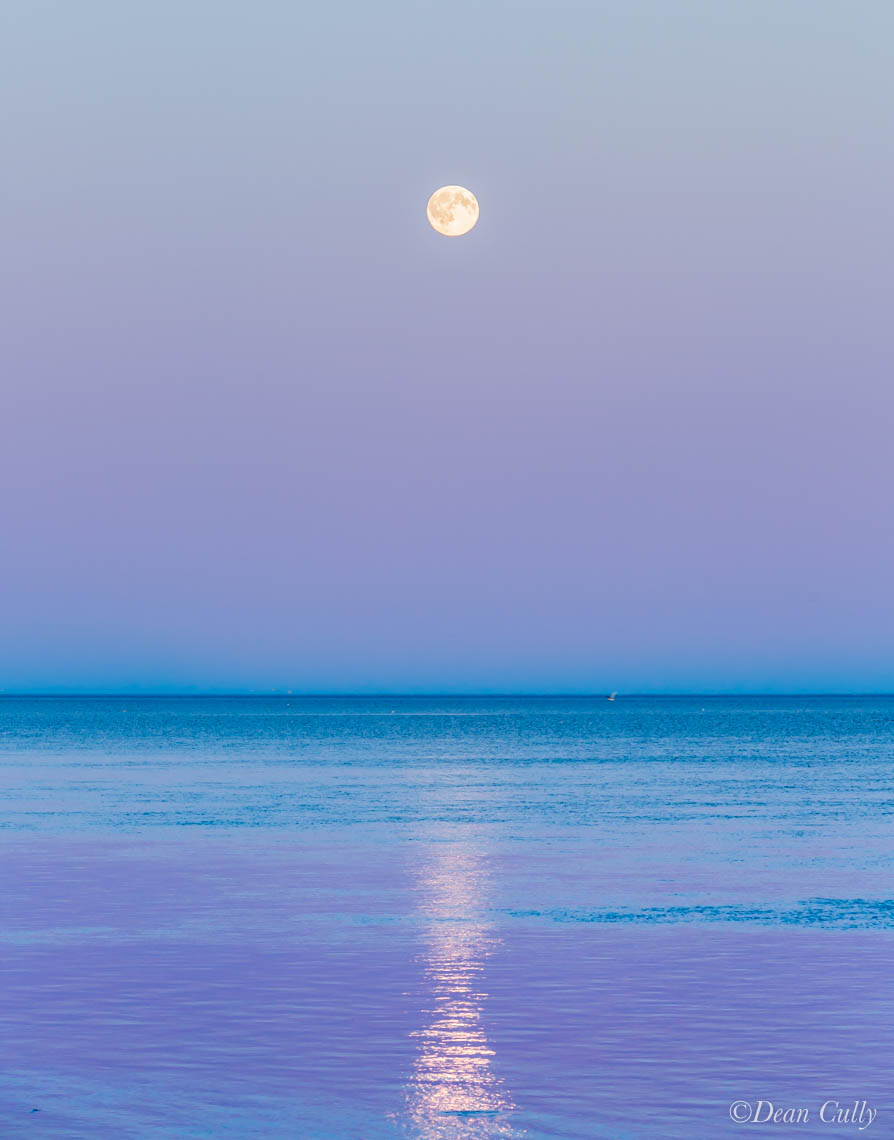 Moonrise over Kotzebue Sound, Chukchi Sea; northwestern Alaska