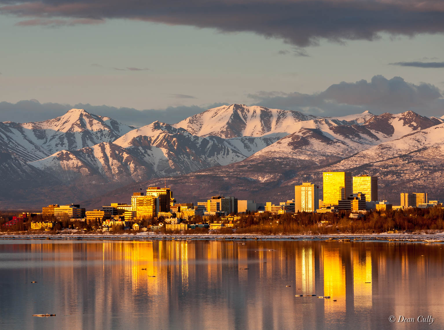 Golden Glow Anchorage Skyline; south-central Alaska