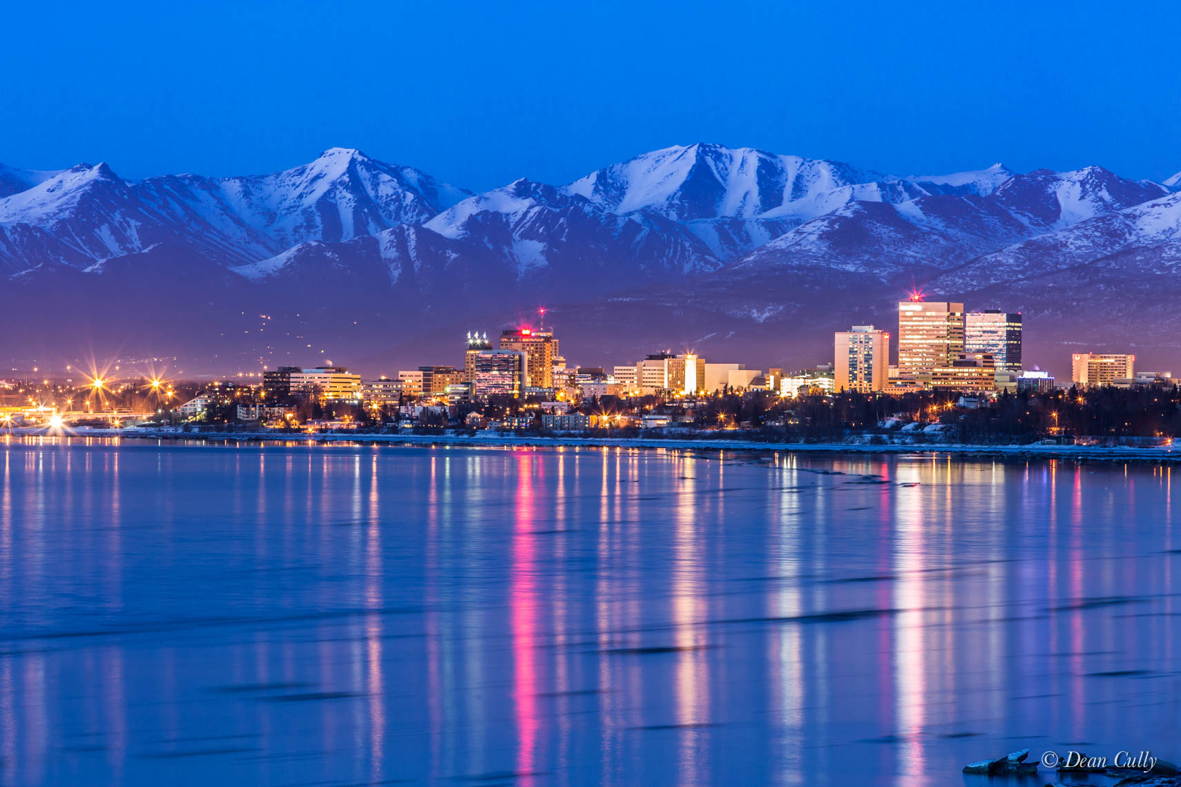 Anchorage Skyline at Dusk; south-central Alaska